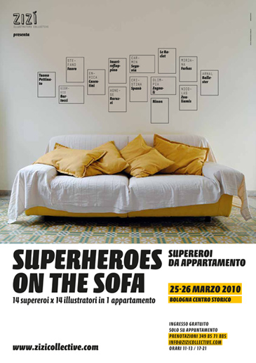 superheroes on the sofa locandina